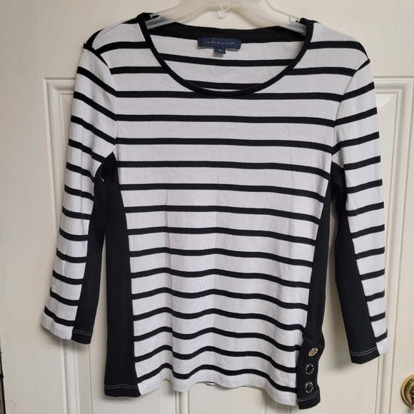 Tommy Hilfiger Black And White Striped Top NWOT - Picture 12 of 12